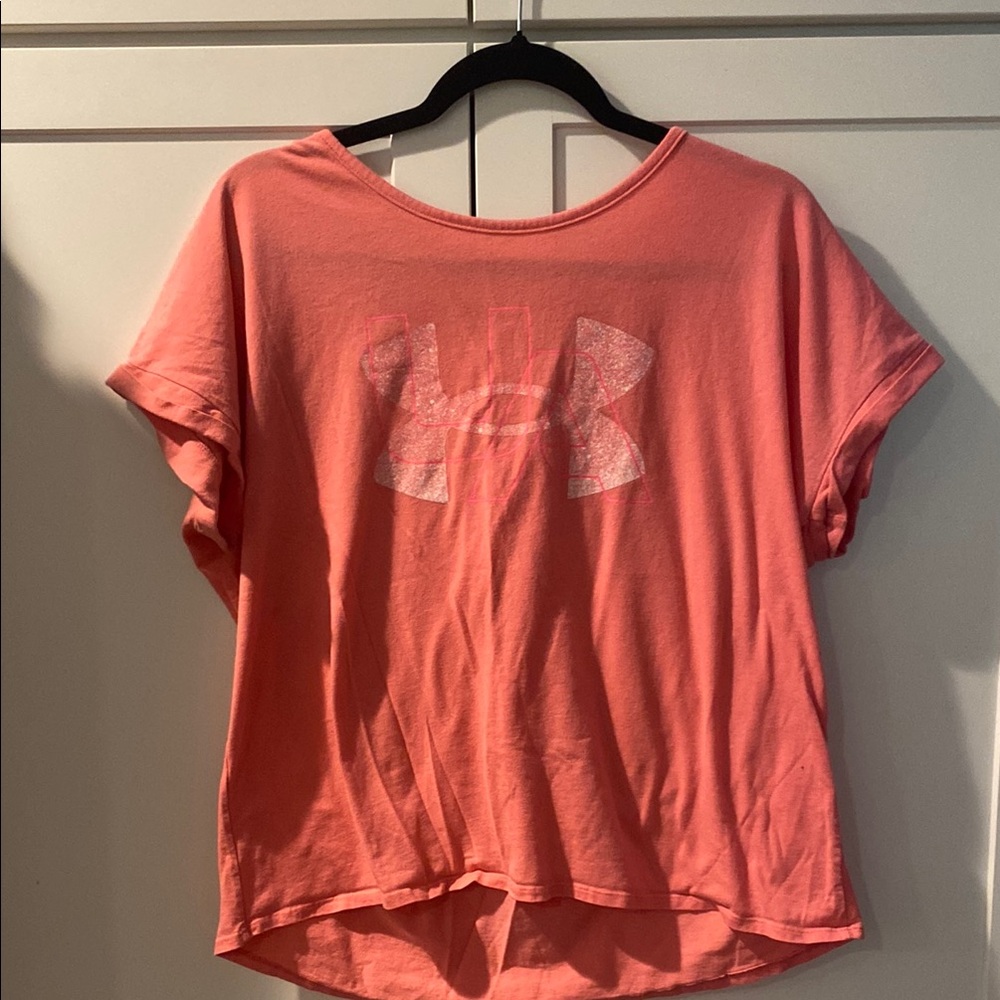Under Armour Pink Flutter Sleeve T-Shirt Relaxed Fit